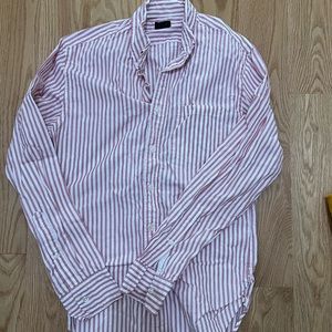 J. crew red and white button-up